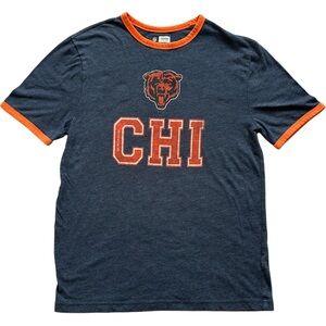 NFL Team Apparel Chicago Bears Navy Orange T-Shirt Size Medium